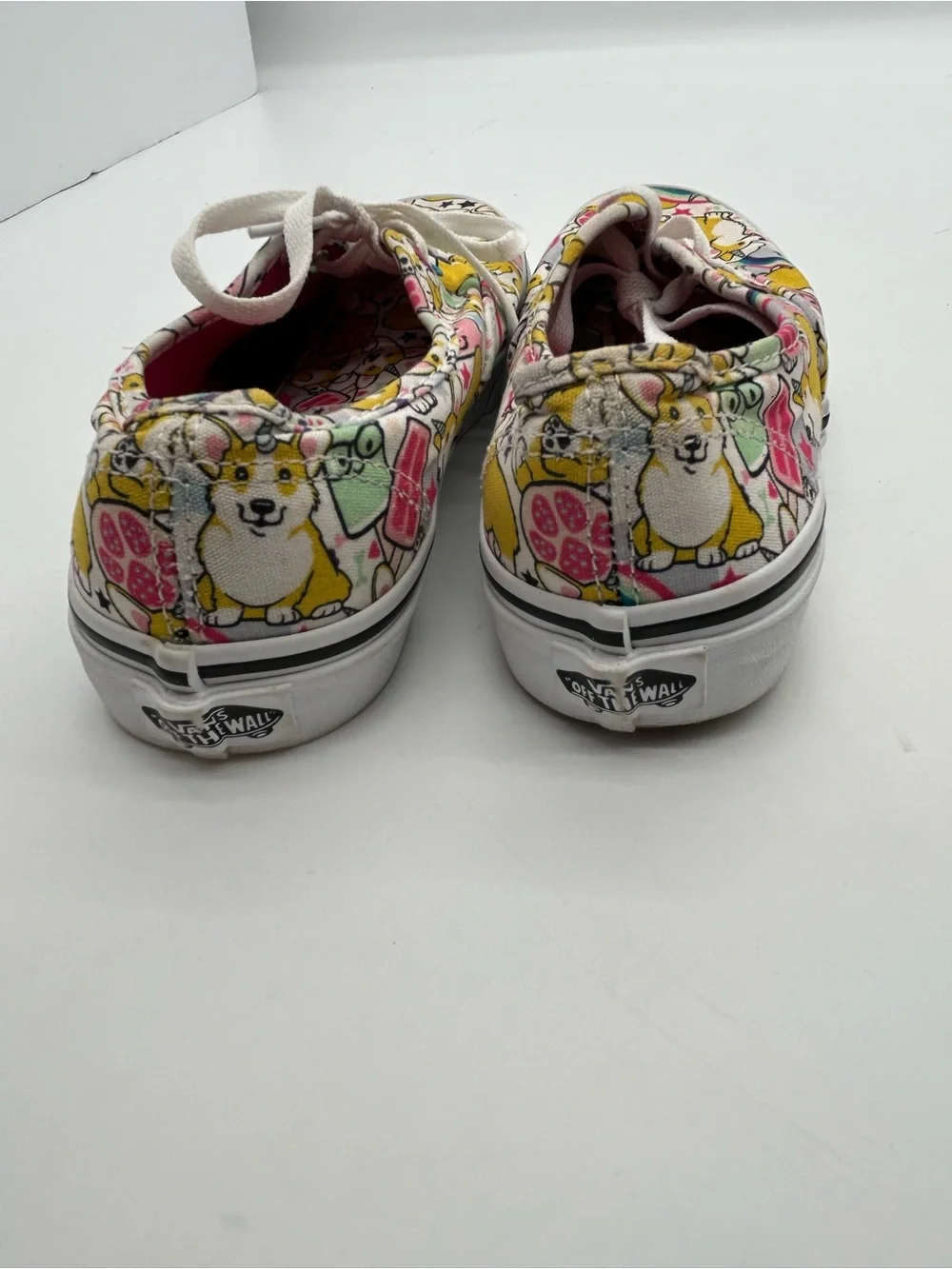 Vans Kids' Corgi Print Canvas Sneakers - Yellow/Pink size 5